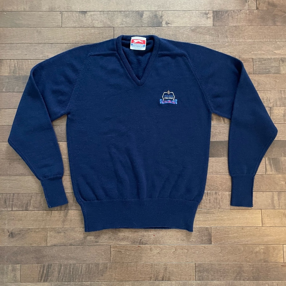 Vintage Molson Canadian 80s Embroidered V-Neck Sweater